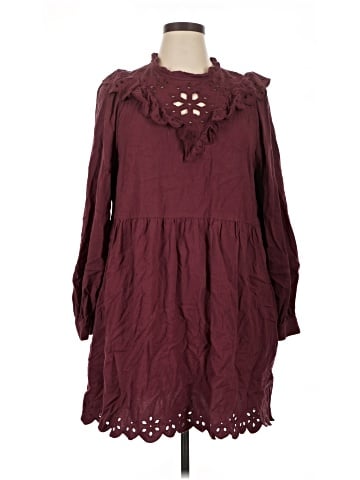 Madewell Embroidered Ruffled Flannel Mini Dress (view 1)