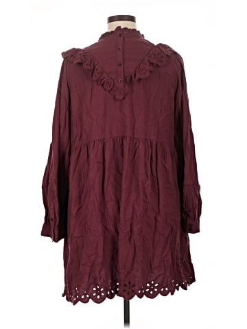 Madewell Embroidered Ruffled Flannel Mini Dress (view 2)