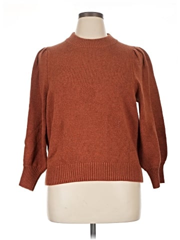 Madewell Dotted Eaton Puff-Sleeve Pullover Sweater in Cotton-Merino Yarn (view 1)