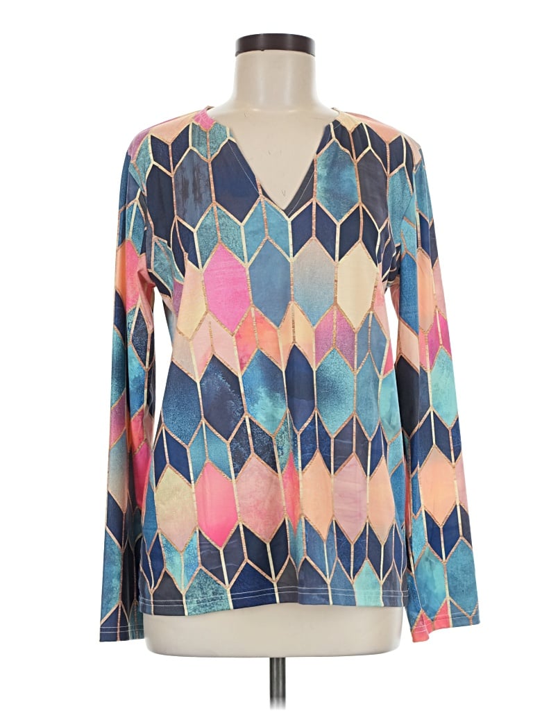 Made With Love Long Sleeve Blouse In Blue