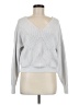 Pink Rose Chevron-herringbone Silver Pullover Sweater Size M - photo 1