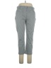 Lands' End Solid Stripes White Gray Casual Pants Size 14 - photo 1