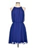 Lush 100% Polyester Solid Blue Cocktail Dress Size L - photo 1