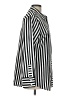 Nine West 100% Polyester Stripes Silver Long Sleeve Blouse Size L - photo 4