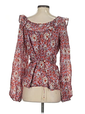 Hannah Long Sleeve Silk Top (view 2)
