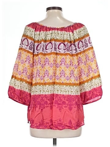 Velvet 3/4 Sleeve Silk Top (view 2)