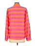 Ann Taylor 100% Polyester Stripes Pink Long Sleeve Blouse Size 10 - photo 2