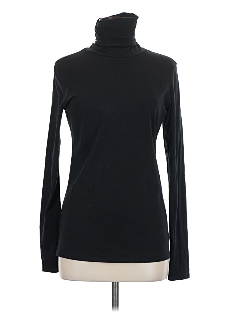 Pre-owned Peruvian Connection Long Sleeve Turtleneck In Black