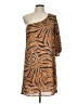 Fab'rik 100% Polyester Animal Print Brown Tan Cocktail Dress Size L - photo 1