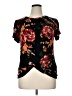 Assorted Brands Floral Black Short Sleeve Blouse Size XL - photo 1