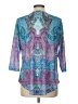 One World 100% Polyester Blue Purple 3/4 Sleeve Top Size L - photo 2