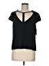 BCBGMAXAZRIA 100% Polyester Solid Black Short Sleeve Top Size M - photo 1
