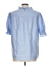 J.Crew 100% Linen Blue Short Sleeve Blouse Size L - photo 2