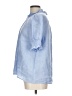 J.Crew 100% Linen Blue Short Sleeve Blouse Size L - photo 5