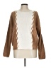 Express Color Block Brown Pullover Sweater Size L - photo 1