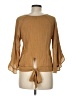 Moa Moa Tan 3/4 Sleeve Blouse Size M - photo 2