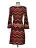 Cache Chevron-herringbone Brown Casual Dress Size S - photo 2