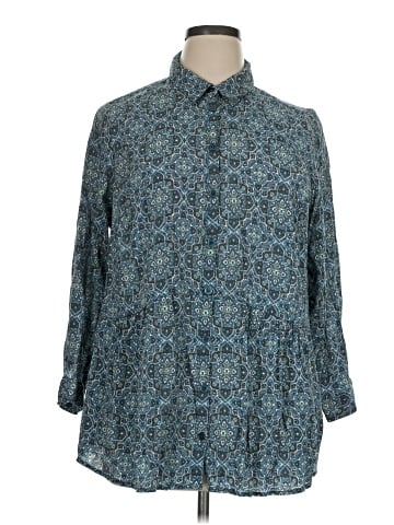 Catherines 3/4 Sleeve Button-Down Shirt (view 1)