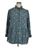 Catherines Paisley Teal 3/4 Sleeve Button-Down Shirt Size 0XWP - photo 1