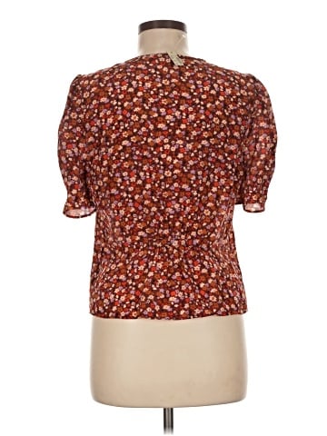 Madewell Silk Button-Sleeve Top in Spring Prairie (view 2)