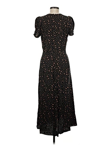 Madewell Puff-Sleeve Faux-Wrap Midi Dress in Stem Scatter (view 2)