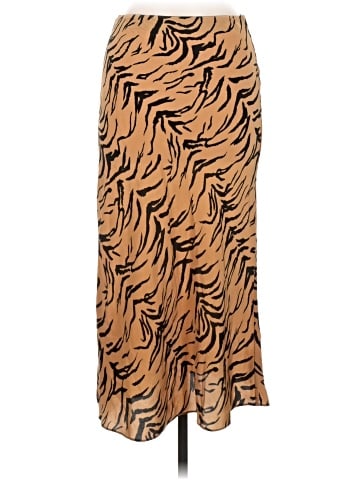 Madewell Silk Midi Slip Skirt in Tiger Stripe (view 1)