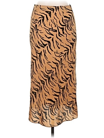 Madewell Silk Midi Slip Skirt in Tiger Stripe (view 2)