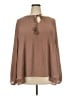 DR2 100% Polyester Brown Long Sleeve Blouse Size 2X - photo 1