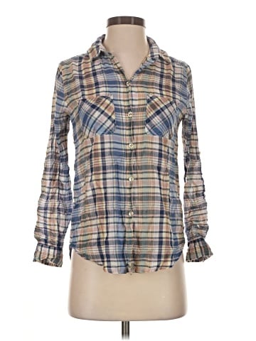 American Eagle Outfitters Long Sleeve Button-Down Shirt (view 1)