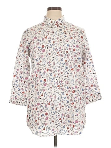 Lands' End 3/4 Sleeve Button-Down Shirt (view 1)