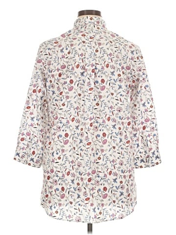 Lands' End 3/4 Sleeve Button-Down Shirt (view 2)