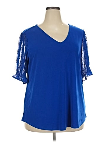 Adrianna Papell Short Sleeve Blouse (view 1)