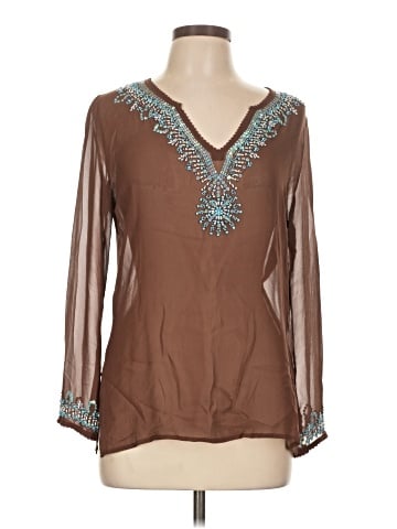 Pow Wow Long Sleeve Silk Top (view 1)