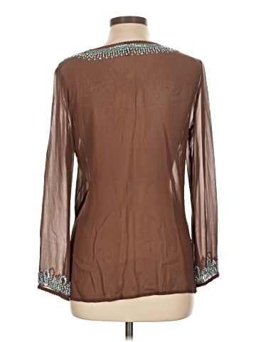Pow Wow Long Sleeve Silk Top (view 2)