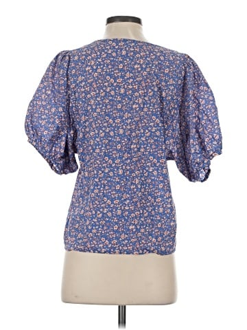 Madewell V-Neck Puff-Sleeve Top in Summer Vines (view 2)