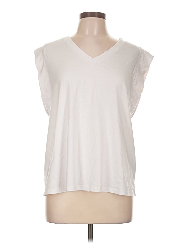 Pre-owned Miholl Sleeveless Top Ivory V-neck Tops