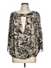 Parker Animal Print Black Ivory 3/4 Sleeve Blouse Size L - photo 1