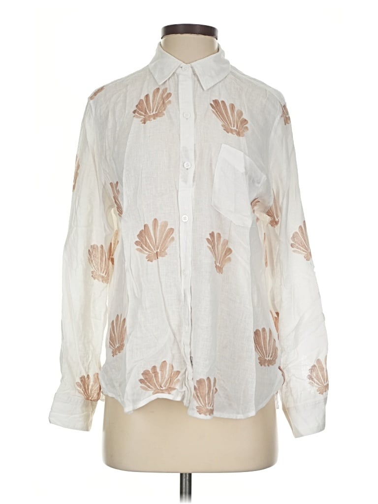 Pre-owned Rails Long Sleeve Blouse In Ivory