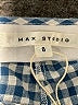 Max Studio 100% Linen Checkered-gingham Teal Skort Size 6 - photo 3