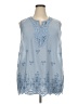 ONLY HEARTS 100% Polyester Blue Sleeveless Blouse Size 3X (estimated) - photo 1