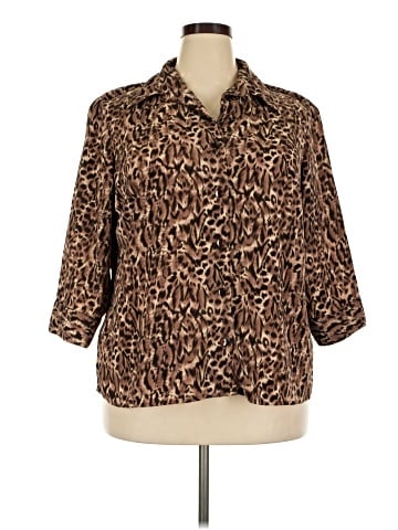 Notations 3/4 Sleeve Button-Down Shirt (view 1)