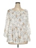 DR2 100% Rayon White 3/4 Sleeve Blouse Size 3X - photo 1