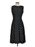 Calvin Klein Polka Dots Black Cocktail Dress Size 10 - photo 1