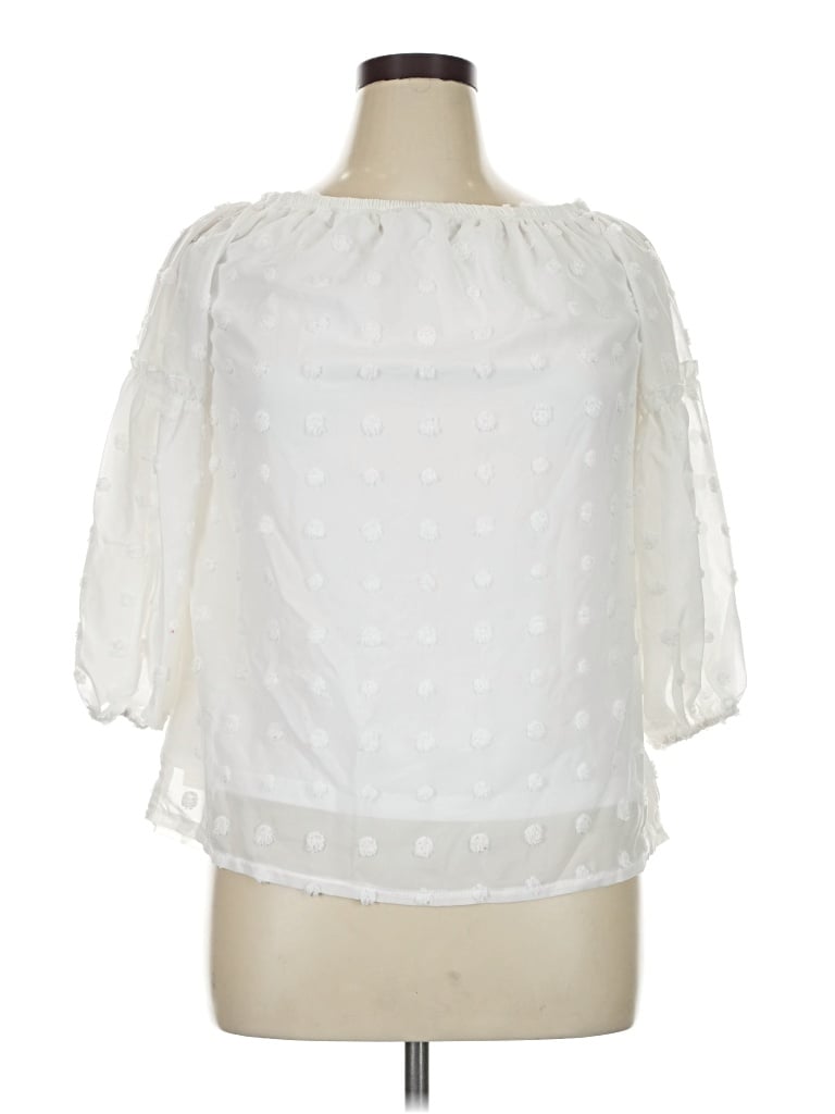 Pre-owned Kirundo 3/4 Sleeve Blouse In White