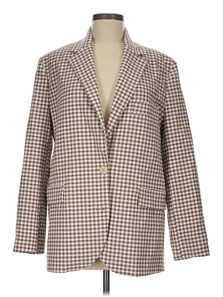 Pre-owned Mng Blazer Jacket In Brown