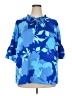 Sugarlips 100% Polyester Blue 3/4 Sleeve Blouse Size 3X - photo 1