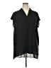 ELOQUII 100% Polyester Black Short Sleeve Blouse Size 18 Plus - photo 1