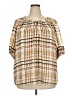 Calvin Klein 100% Polyester Brown Short Sleeve Blouse Size 2X - photo 1