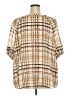 Calvin Klein 100% Polyester Brown Short Sleeve Blouse Size 2X - photo 2