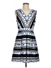 CeCe Print Blue Casual Dress Size 6 - photo 1